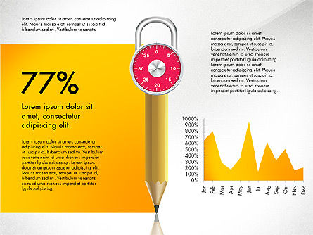 Infografik mit Bleistift und Manometer, Folie 8, 02917, Infografiken — PoweredTemplate.com
