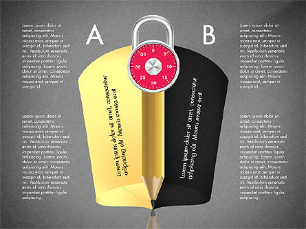 鉛筆と圧力計によるインフォグラフィックス, スライド 9, 02917, インフォグラフィック — PoweredTemplate.com