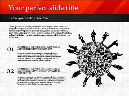 Presentatie met pictogrammen en silhouetten, PowerPoint-sjabloon, 02920, Presentatie Templates — PoweredTemplate.com
