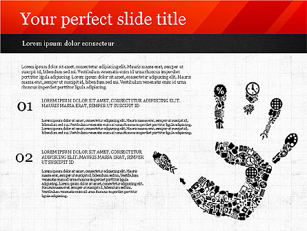 Presentatie met pictogrammen en silhouetten, Dia 6, 02920, Presentatie Templates — PoweredTemplate.com