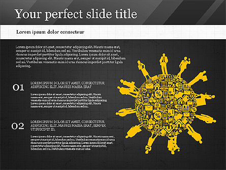 Presentasi Dengan Ikon Dan Siluet, Slide 9, 02920, Templat Presentasi — PoweredTemplate.com