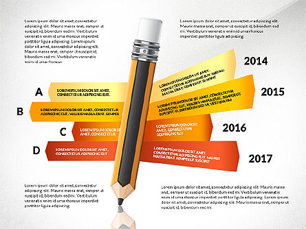 Opções com lápis, Grátis Modelo do PowerPoint, 02922, Diagramas de Etapas — PoweredTemplate.com