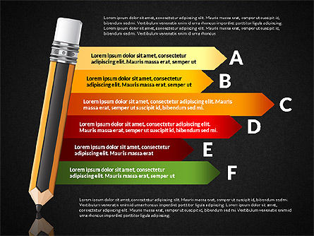 Options avec crayon, Diapositive 11, 02922, Schémas d'étapes — PoweredTemplate.com