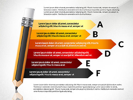 オプションの鉛筆, スライド 3, 02922, 段階図 — PoweredTemplate.com