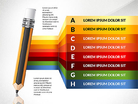 Opciones con lápiz, Diapositiva 6, 02922, Diagramas de la etapa — PoweredTemplate.com