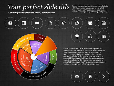 Infografía con iconos, Diapositiva 10, 02930, Iconos — PoweredTemplate.com