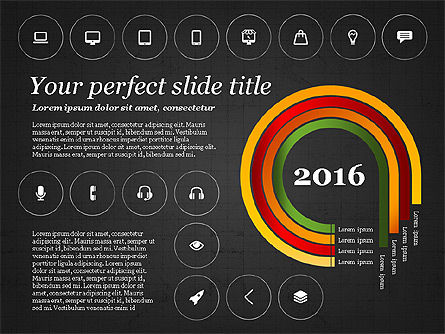 Infografis Dengan Ikon, Slide 13, 02930, Ikon — PoweredTemplate.com