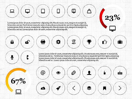 Infographics met pictogrammen, Dia 6, 02930, Icoontjes — PoweredTemplate.com