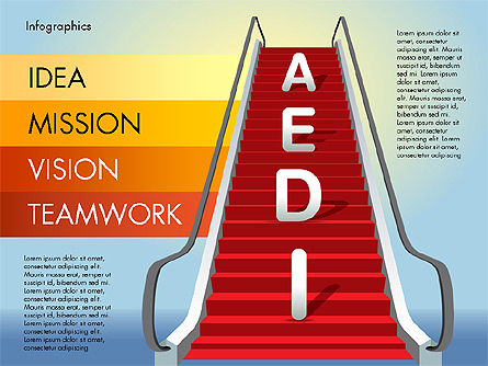 성공의 단계, 슬라이드 2, 02932, 단계 도표 — PoweredTemplate.com