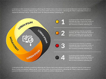 뫼비우스 스트립 옵션 개념, 슬라이드 10, 02936, 단계 도표 — PoweredTemplate.com