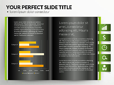 Buka Buku Dengan Grafik Bookmark Dan Data, Slide 13, 02941, Bagan dan Diagram berdasarkan Data — PoweredTemplate.com