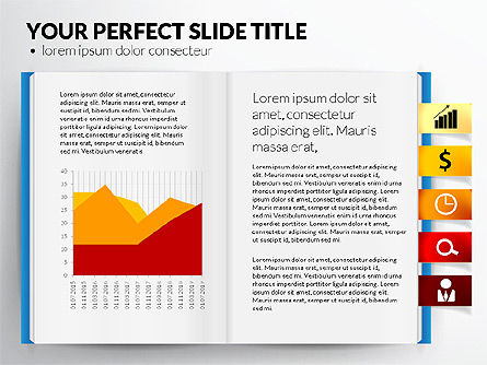 Open Book with Bookmarks and Data Driven Charts, Slide 2, 02941, Data Driven Diagrams and Charts — PoweredTemplate.com