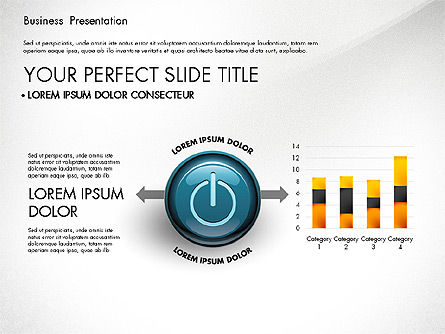 Diagramas de proceso y botón de encendido, Diapositiva 2, 02944, Diagramas de proceso — PoweredTemplate.com