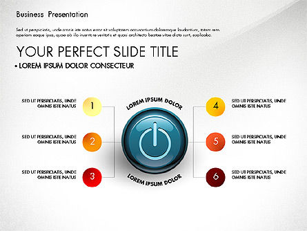 Diagramas de proceso y botón de encendido, Diapositiva 4, 02944, Diagramas de proceso — PoweredTemplate.com