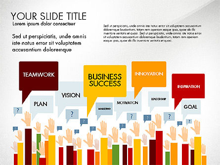 Hands Up Presentation Concept, PowerPoint Template, 02951, Presentation Templates — PoweredTemplate.com