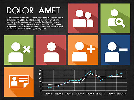 データ駆動型グラフによるフラットデザインのプレゼンテーション, スライド 9, 02956, プレゼンテーションテンプレート — PoweredTemplate.com