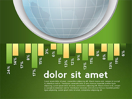 Plantilla de presentación verde con Infographics, Diapositiva 12, 02957, Plantillas de presentación — PoweredTemplate.com