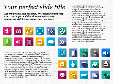 Plantilla de presentación con iconos planos, Diapositiva 7, 02964, Iconos — PoweredTemplate.com