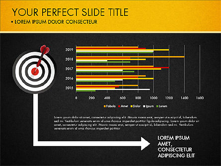 Rapporto di affari di diapositive con l'obiettivo, Slide 13, 02965, Diagrammi e Grafici con Dati — PoweredTemplate.com
