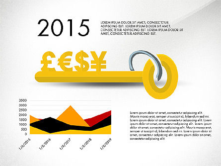 Chiave per le finanze, Modello PowerPoint, 02974, Diagrammi Palco — PoweredTemplate.com