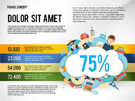 Plantilla de presentación de Infographics de viajes, Diapositiva 12, 02975, Plantillas de presentación — PoweredTemplate.com