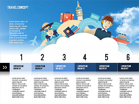 Travel Infographics Presentation Template, Slide 2, 02975, Presentation Templates — PoweredTemplate.com