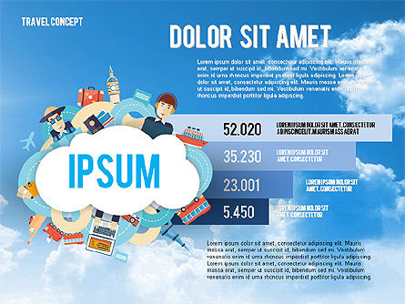 Travel infographics presentatiesjabloon, Dia 6, 02975, Presentatie Templates — PoweredTemplate.com