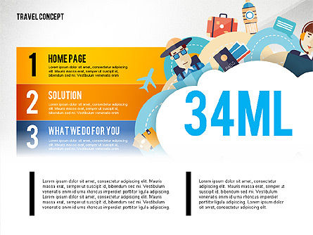 Travel Infographics Presentation Template, Slide 9, 02975, Presentation Templates — PoweredTemplate.com