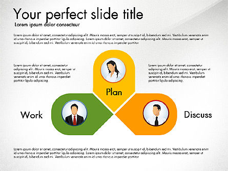 Diagram Pembahasan Rencana Kerja, Templat PowerPoint, 02977, Model Bisnis — PoweredTemplate.com