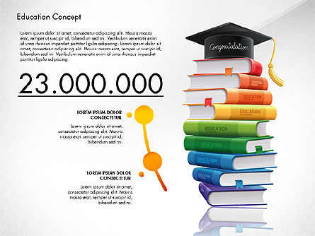 Infografía de Educación Plantilla, Plantilla de PowerPoint, 02979, Diagramas y gráficos educativos — PoweredTemplate.com