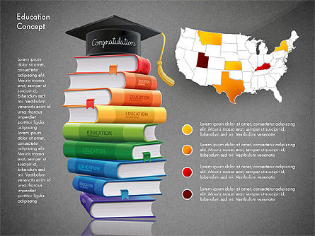 Education Infographics Template, Slide 15, 02979, Education Charts and Diagrams — PoweredTemplate.com