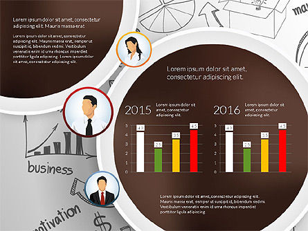 Concepto de resultados de la compañía impulsada por datos, Diapositiva 2, 02983, Diagramas basados en datos — PoweredTemplate.com