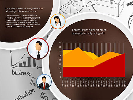 数据驱动公司业绩概念, 幻灯片 4, 02983, 数据驱动图和图表 — PoweredTemplate.com