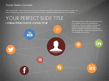 Social Media Concept Presentation Template, Slide 12, 02994, Presentation Templates — PoweredTemplate.com
