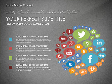 Modelo de apresentação do conceito de mídia social, Deslizar 15, 02994, Modelos de Apresentação — PoweredTemplate.com