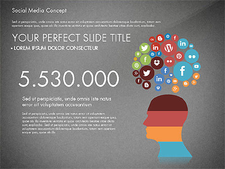 Social Media Concept Presentation Template, Slide 16, 02994, Presentation Templates — PoweredTemplate.com