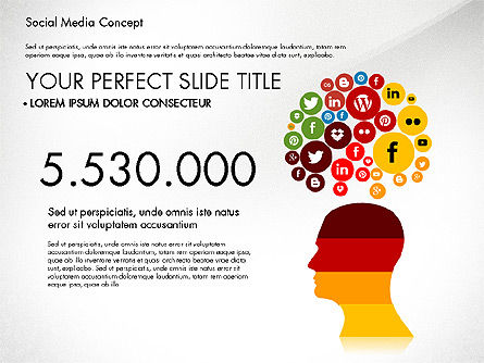 Social Media Concept Presentation Template, Slide 8, 02994, Presentation Templates — PoweredTemplate.com