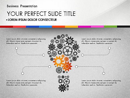 Presentation with Silhouettes Icons and Puzzles , PowerPoint Template, 02998, Presentation Templates — PoweredTemplate.com