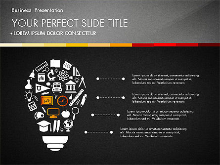 Presentation with Silhouettes Icons and Puzzles , Slide 12, 02998, Presentation Templates — PoweredTemplate.com