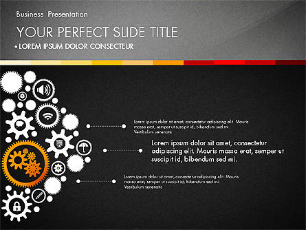 Presentation with Silhouettes Icons and Puzzles , Slide 15, 02998, Presentation Templates — PoweredTemplate.com