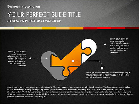 Presentatie met silhouetten pictogrammen en puzzels, Dia 16, 02998, Presentatie Templates — PoweredTemplate.com