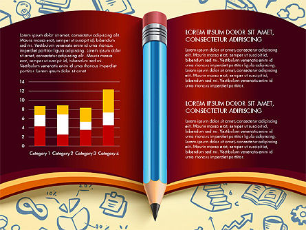 Rapport basé sur les données avec le livre et le crayon, Diapositive 11, 03006, Schémas, graphiques de données — PoweredTemplate.com