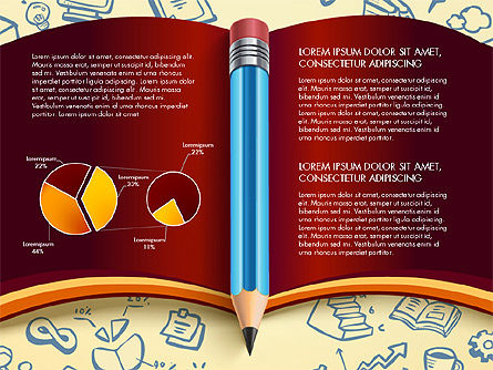 Dati del report guidato con il libro e la matita, Slide 13, 03006, Diagrammi e Grafici con Dati — PoweredTemplate.com