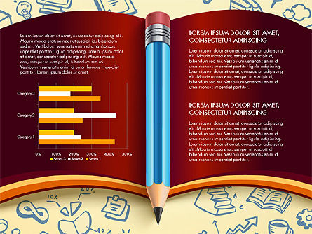 Data Didorong Laporan Dengan Buku Dan Pensil, Slide 14, 03006, Bagan dan Diagram berdasarkan Data — PoweredTemplate.com
