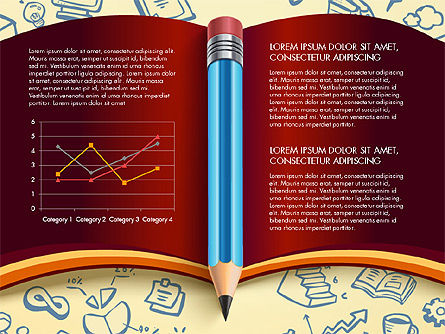 Dati del report guidato con il libro e la matita, Slide 15, 03006, Diagrammi e Grafici con Dati — PoweredTemplate.com