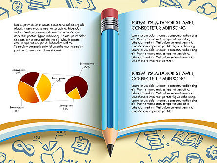 数据驱动的报告与书和铅笔, 幻灯片 5, 03006, 数据驱动图和图表 — PoweredTemplate.com