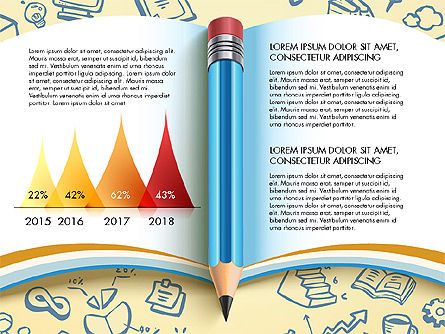 Dati del report guidato con il libro e la matita, Slide 8, 03006, Diagrammi e Grafici con Dati — PoweredTemplate.com