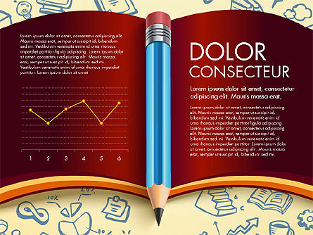 Dati del report guidato con il libro e la matita, Slide 9, 03006, Diagrammi e Grafici con Dati — PoweredTemplate.com