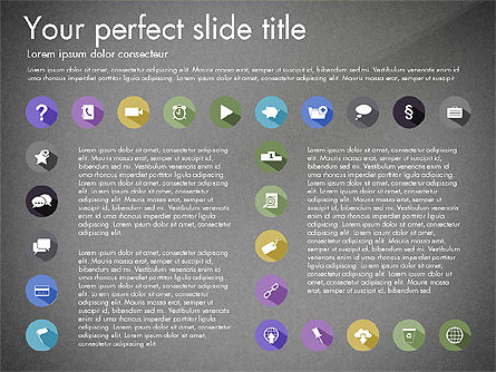 Raccolta icone piane, Slide 10, 03013, icone — PoweredTemplate.com