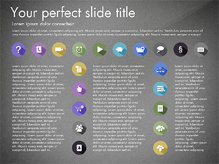 Collection d'icônes plates, Diapositive 12, 03013, Icônes — PoweredTemplate.com
